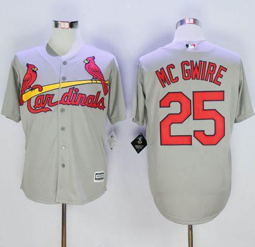 Cardinals #25 Mark McGwire Grey New Cool Base Stitched MLB Jersey - Click Image to Close